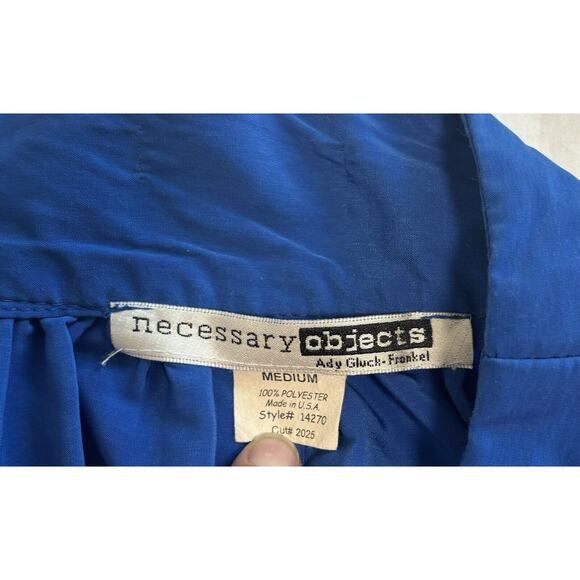 Vintage Necessary Objects Sz M Mini Skirt Blue Floral Eyelet Retro Feminine Boho - Picture 5 of 8